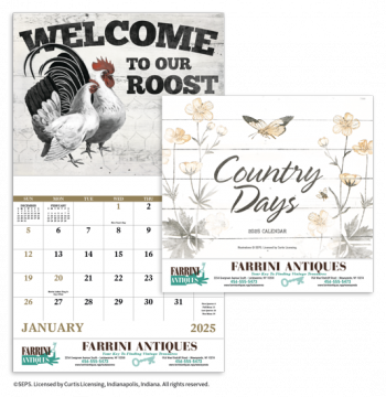 Country Days Appointment Wall Calendar - Stapled